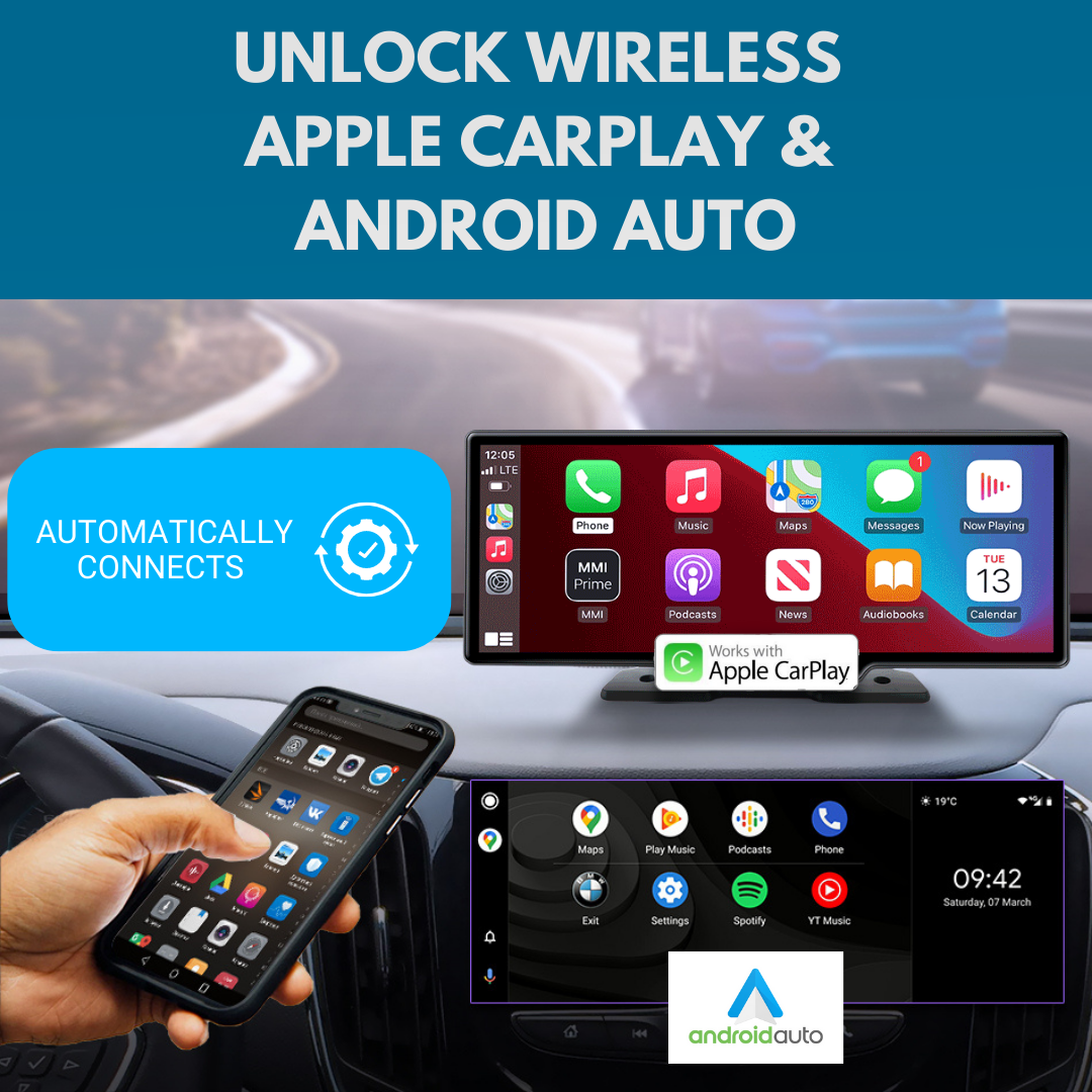 DrivePortal Wireless CarPlay Head Unit Sync My Drive DrivePortal Wireless CarPlay Head Unit with 4K Dash Cam