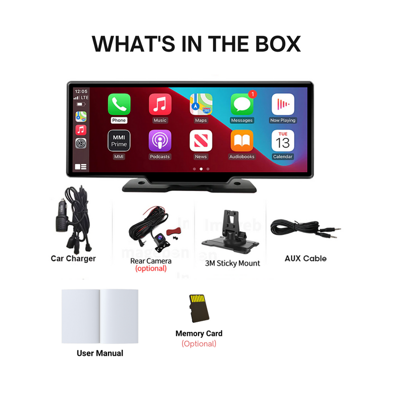 DrivePortal Wireless CarPlay Head Unit Sync My Drive DrivePortal Wireless CarPlay Head Unit with 4K Dash Cam